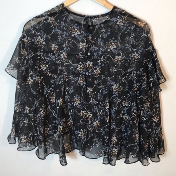 ZARA Floral Tiered Ruffled Top - Picture 7 of 8